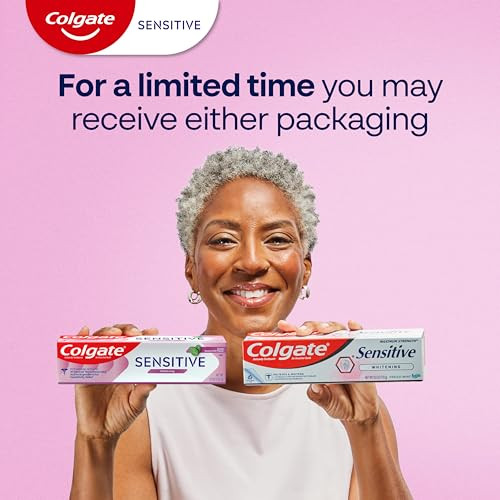 Colgate Whitening Toothpaste For Sensitive Teeth Enamel Repair And Cavity Protection Fresh Mint Gel 6 Oz (Pack Of 3)