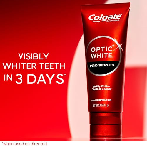 Colgate Optic White Pro Series Stain Prevention Hydrogen Peroxide Toothpaste Teeth Whitening Toothpaste Effectively Removes Tea Coffee And Wine Stains Enamel-Safe For Daily Use 3.0 Oz