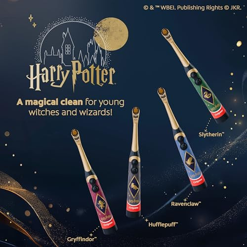 Colgate Harry Potter Kids Battery Toothbrush Multipack Extra Soft Kids Vibrating Toothbrush Aa Batteries Included 4 Pack For Witches And Wizards Ages 3 And Older Lay Flat Design