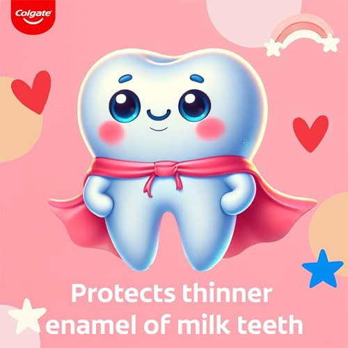 Colgate Toothpaste For Kids (3-5 Years) Natural Strawberry Flavor Cavity Protection Tooth Paste With 0 Artificial Flavors Preservatives Sweeteners & Colors - 80 Gram Tube(2.8 Ounce)
