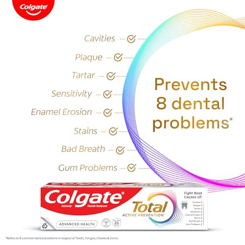 Colgate Total 300Gm (2 X 150Gm) Advanced Health Anti-Germ Toothpaste Tooth Paste With 12-Hour Anti-Germ Protection Whole Mouth Health (Combo Pack Offer)(5.2 Ounce)
