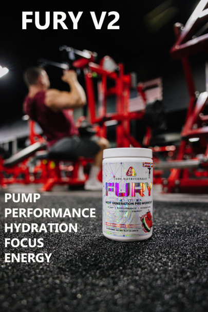 Core Nutritionals Fury V2 Pre-Workout Powder To Maximize Performance In The Gym W/Zum-Xr Caffeine L-Citruline And Alpha Gpc (40 Scoops) (Fun Sweets Blue Raspberry)