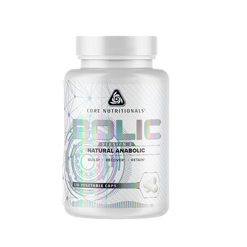 Core Nutritionals Bolic Natural Anabolic Muscle Builder Supplement Increase Lean Mass Support Performance & Recovery 120 Vegetable Capsules