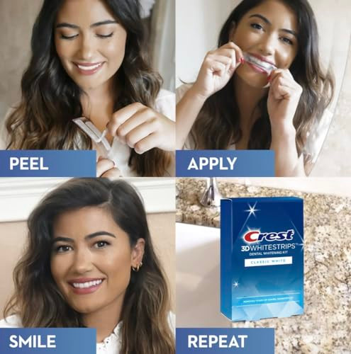 Crest 3D Whitestrips Dental Whitening Kit Classic White 20 Strips 10 Treatments