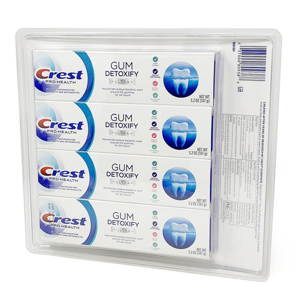 Crest Pro Health Ultra Gum Detoxify Toothpaste (4-Pack 5.2 Oz Each)