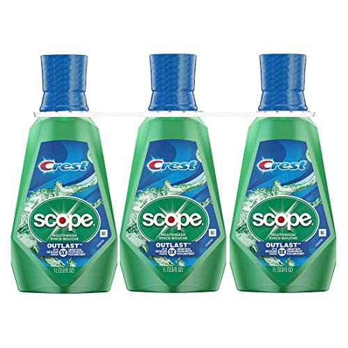 Crest Scope Outlast Mouthwash Long Lasting Peppermint 3 Pack (33.8 Ounce)