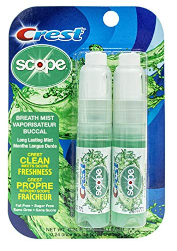 Crest Scope Mint Breath Mist - 0.24 Ounce (7Ml) 2-Pack Sprayers 6 Count (12 Spray) Display