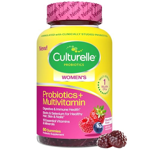 Culturelle Women S Probiotics Multivitamins Supports Digestive And Immune Health Biotin & Selenium For Healthy Hair Skin Nails 60 Gummies