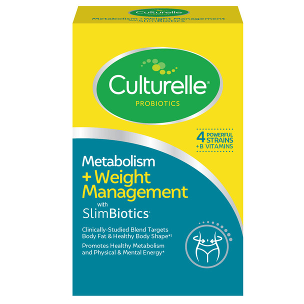 Culturelle Metabolism Weight Management With Slimbiotics Probiotic Capsules 30 Count Helps Safely Manage Weight - Promotes Healthy Metabolism And Physical & Mental Energy