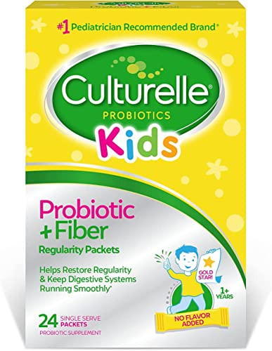 Culturelle Kids Regularity Probiotic & Fiber Dietary Supplement - Helps Restore Regularity & Keeps Kids' Digestive Systems Running Smoothly - Works Naturally With Child'S Body 24 Single Packets