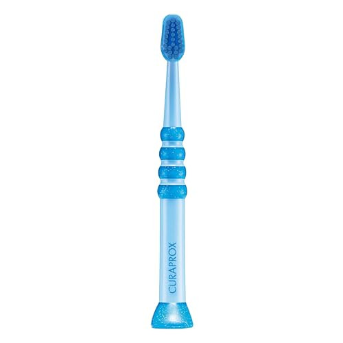 Curaprox Baby Toothbrush For Infants And Toddlers Ultra-Soft Bristles For Gentle Cleaning Blue-Blue Single Pack