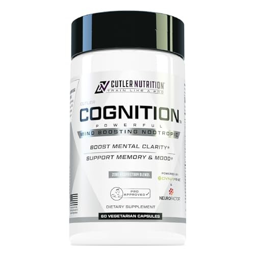 Cutler Nutrition Cognition High Potency Brain Nootropic Focus Supplement Best Nootropic And Energy Pills For Mental Clarity Memory Studying Gaming And Work Alpha Gpc Dynamine Caffeine L Theanine 60 Count