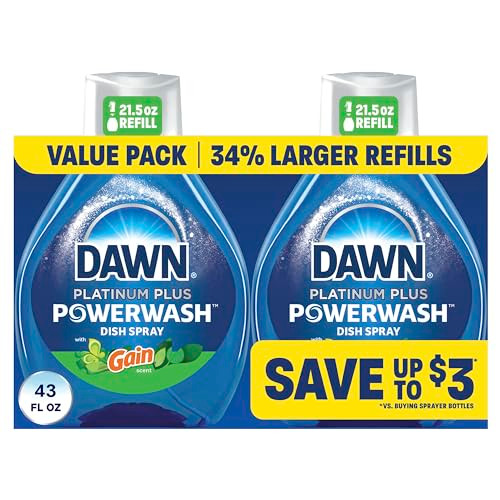 Dawn Powerwash Gain Original Dish Spray Liquid Dish Soap 2 Refills 43 Fl Oz