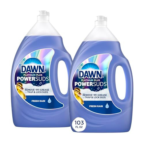 Dawn Platinum Plus Powersuds Dish Soap Liquid Dishwashing Liquid Dish Detergent Fresh Rain Scent 51.5 Fl Oz (Pack Of 2)