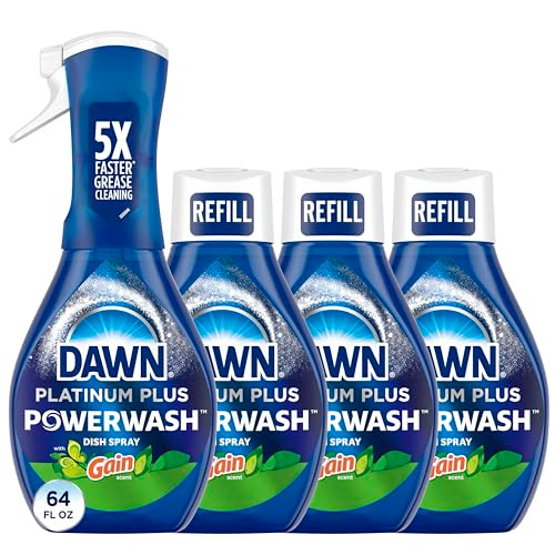 Dawn Powerwash Gain Original Dish Spray Liquid Dish Soap Dish Soap Refill 1 Starter Kit 3 Refills 64 Fl Oz Total (16 Fl Oz/Bottle)