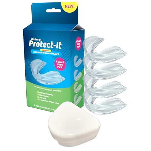 Dentemp Protect-It Custom Fit Mouth Guard 4 Pack For Teeth Grinding At Night - Night Guards For Sleep