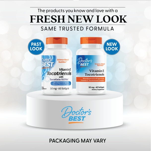 Doctor'S Best Vitamin E Tocotrienols Contains Tocogaia Ultra Bioenhanced Full Spectrum Vitamin E Complex 60 Count