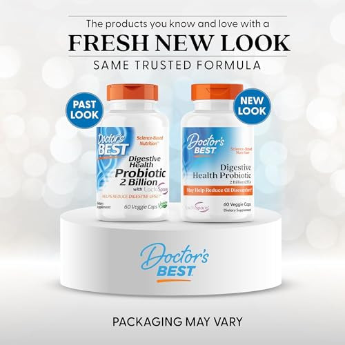 Doctor'S Best Digestive Health Probiotic For Men & Women - Probiotic Capsules Daily Gut Health Support Supplement 2 Billion Cfu Features Lactospore (Heyndrickxia Coagulans) Vegan 60 Veg Caps