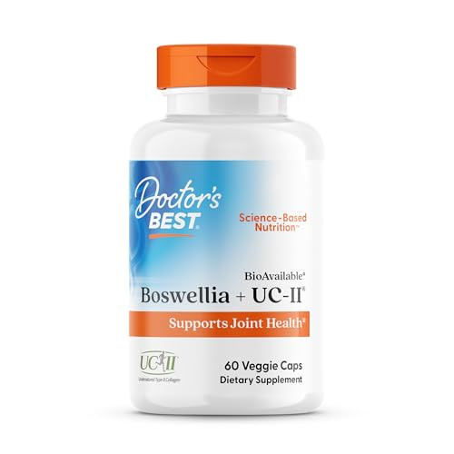 Doctor'S Best Boswellia Uc-Ii Supplement For Men & Women - Boswellia Serrata Extract Capsules For Joint Health Support Type Ii Collagen Bioavailable Non-Gmo Gluten Free Soy Free 60 Veg Caps