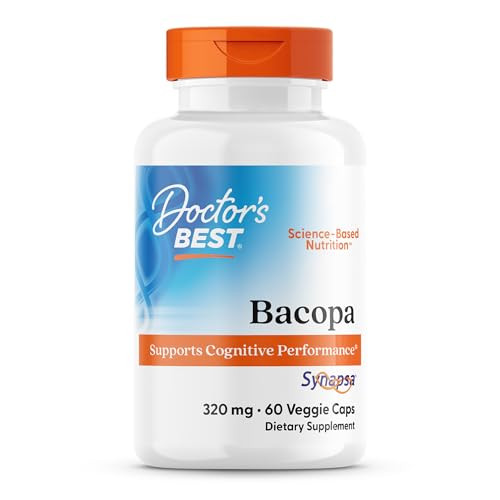 Doctor's Best Bacopa Capsules - Bacopa Monnieri Extract Supplement For Men & Women Supports Antioxidant Activity In The Brain Memory & Focus Support Vegan Gluten Free Non Gmo 60 Veg Caps
