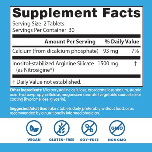 Doctor'S Best Fast Acting Arginine Complex - L Arginine Supplements For Men & Women Helps Nitric Oxide Level Blood Flow & Cardiovascular Health Support 1500 Mg Per Serving Vegan 60 Tablets