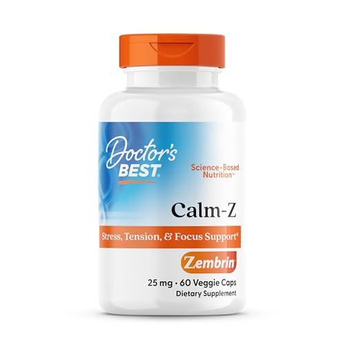 Doctor'S Best Calm-Z For Men & Women - Zembrin (Sceletium Tortuosum) Extract Supplement Calm & Focus Support Helps Reduce Stress 25 Mg Capsules Sourced From Kanna Herb Gluten Free 60 Veg Caps