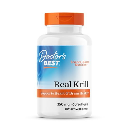 Doctor'S Best Real Krill Oil 350 Mg Supplement For Men & Women - Antarctic Krill Oil With Omega 3 Fatty Acids & Astaxanthin Natural Source Of Epa & Dha Supports Heart & Brain Health 60 Ct Softgels