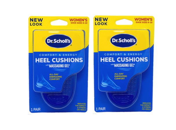 Dr. Scholl'S Massaging Gel Heel Cushions For Women Size 6-10 - 1 Pr Pack Of 2