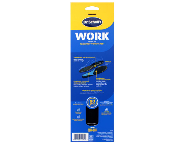 Dr. Scholl'S Massaging Gel Work Men'S Insoles Size 8-13
