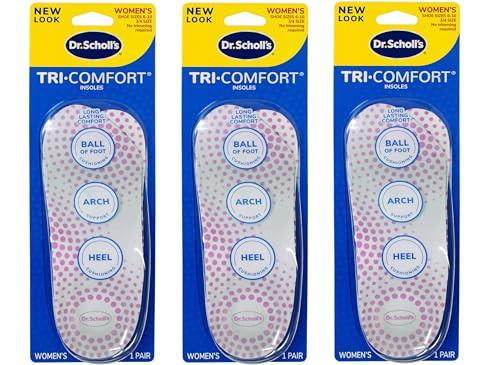 Dr. Scholls Tri-Comfort Insoles Womens (Size 6-10) (3 Pack)