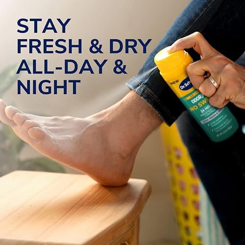 Dr. Scholl S Odor-X No Sweat Dry Foot Spray 3.8 Oz - 24-Hour Perspiration Control Stay Fresh & Dry Limits Wetness & Excessive Sweat Keeps Feet Dry To Help Prevent Blisters Great For Men & Women