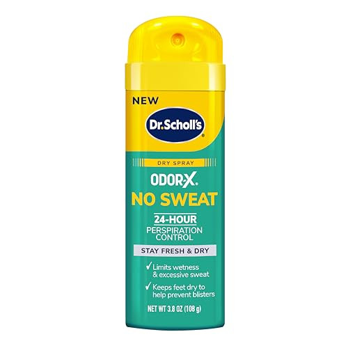 Dr. Scholl S Odor-X No Sweat Dry Foot Spray 3.8 Oz - 24-Hour Perspiration Control Stay Fresh & Dry Limits Wetness & Excessive Sweat Keeps Feet Dry To Help Prevent Blisters Great For Men & Women