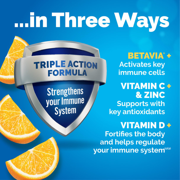 Emergen-C Immune Triple Action Immune Support Powder Betavia (R) 1000Mg Vitamin C B Vitamins Vitamin D And Antioxidants Super Orange 30 Count