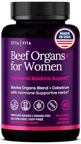 Etta Vita Primal Beef Organ Supplement For Women (Made In Usa) Boosted W Shatavari Maca Ashwagandha And Chasteberry - Grass Fed Uterus Ovary Liver Kidney Heart Bone Matrix Gotu Kola And Queen Colostrum