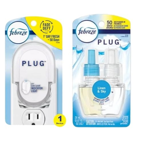 Febreze Odor-Fighting Fade Defy Plug Air Freshener -Linen And Sky 0.87 Oz- 0.87 Fl Oz/ 1 Count Starter Kit