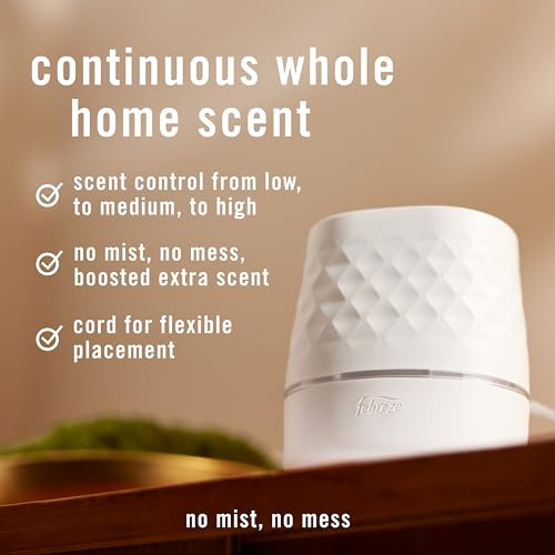 Febreze Plug Scent Booster Starter Kit Oil Diffuser Air Freshener Plug In Continuous Scent 2 Devices 2 Baked Cinnamon Apple Refill