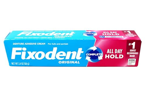 Fixodent Denture Adhesive Cream Original All Day Hold For Fulls And Partials 2.4 Oz 9 Pack
