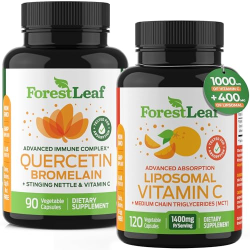 Forestleaf Immune Support Supplement With Vitamin C Quercetin For Immunity - Immune Boosters For Adults With Liposomal Vit C Quercetin & Stinging Nettle - 2 In 1 Immune System Defense Booster