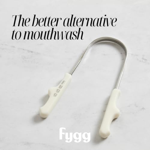 Fygg Stainless Steel Tongue Scraper With Cotton Storage Bag Gentle Oral Care Tool For All Ages