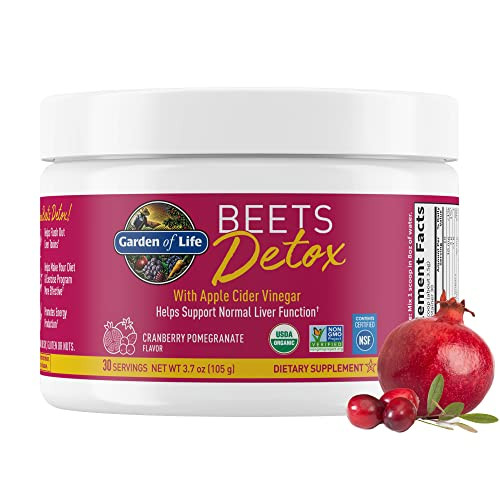 Garden Of Life Organic Beet Root Powder With Antioxidants Vitamin C Probiotics & Apple Cider Vinegar For Digestive & Liver Health Beets Detox Vegan Non Gmo Cranberry Pomegranate 30 Servings