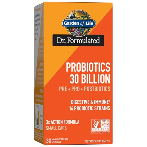 Garden Of Life Dr Formulated Probiotics 30 Billion Cfu Pre Pro Postbiotics For Men And Women Digestive And Immune Support Potato Acacia Postbiotic Metabolites 30 Mini Vegetarian Capsules