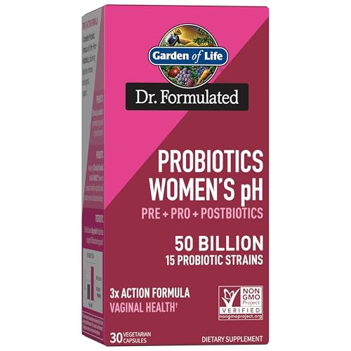 Garden Of Life Dr Formulated Womens Ph Probiotics 50 Billion Cfu Pre Pro Postbiotics - Digestive Immune And Vaginal Support Potato Acacia Postbiotic Metabolites 30 Vegetarian Capsules