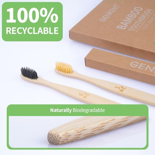 Replacement Toothbrush Heads And Genkent 12 Counts Bamboo Toothbrushes