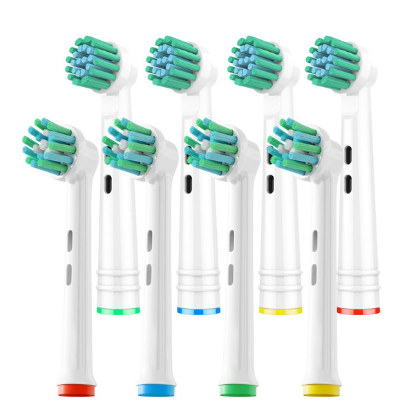 Genkent 8 Pack Replacement Toothbrush Heads Compatible With Oral B Braun Pro 1000/500/1500/3000/5000/6000 Cross Action Head
