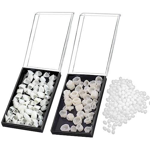 Geodurn Temporary Fake Tooth Cap Crown Veneers 120 Pieces Front Back Anterior And Molar Posterior Teeth With Tooth Repair Thermal Beads Cap Filler For Teaching Or Diy