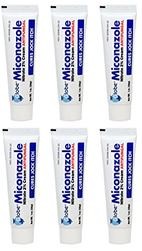 Miconazole Globe (6 Pack) 2 Nitrate 2 Antifungal Cream Cures Most Athletes Foot Jock Itch Ringworm And More 1 Oz Tube