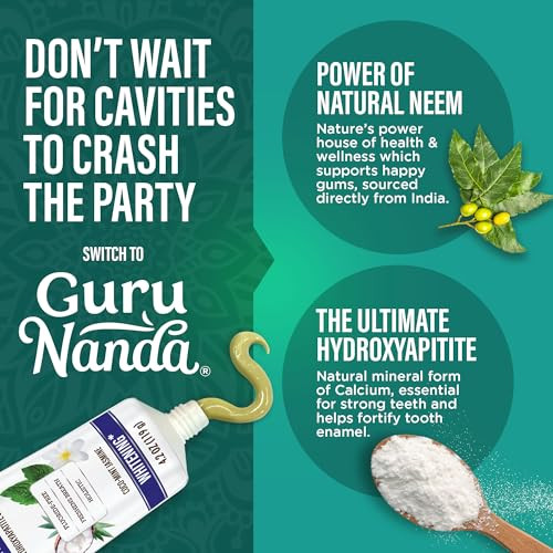 Gurunanda Whitening Duo Hydroxyapatite Toothpaste & 7-Day Whitening Strips For A Brighter Smile & Stronger Teeth