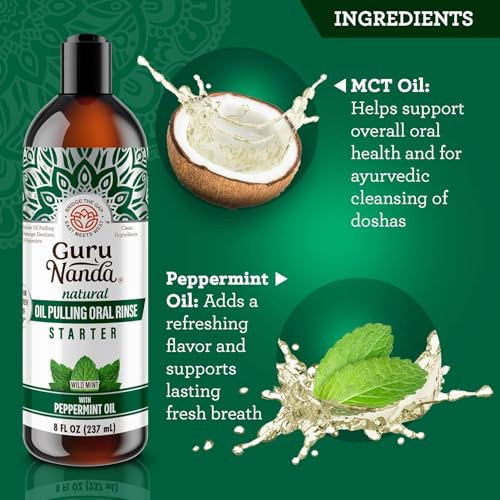 Gurunanda Ayurvedic Smile Essentials Oil Pulling With Coconut & Peppermint & Sls-Free Hydroxyapatite Toothpaste With Neem For Fresh Breath & Gum Hygine