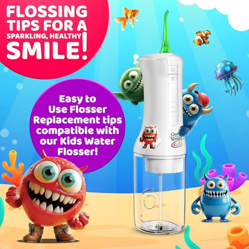 Gurunanda Kids Water Flosser Replacement Tips Compatible With Gurunanda Kids Water Flosser Color-Coded Orthodontic Regular & Short Tips Durable & Easy To Use 6-Count