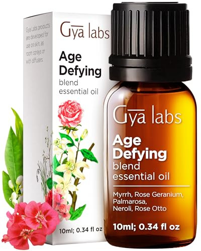 Gya Labs Age Defying Essential Oil Blend - 100 Pure Natural Age Defy Essential Oil - Soothing & Rejuvenating (0.34 Fl Oz)